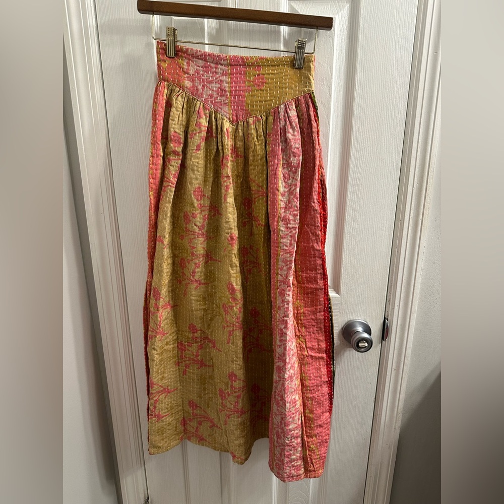 Renew Vintage Floral Kantha Skirt
